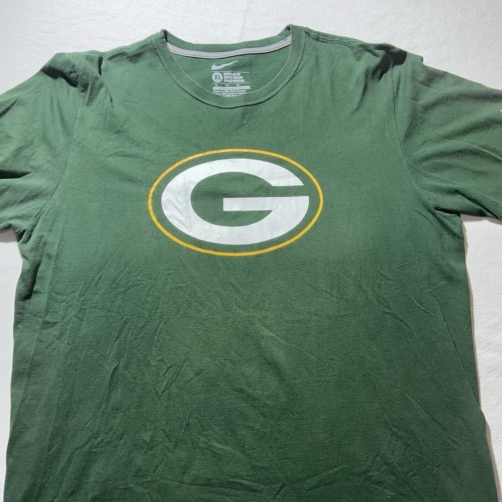 Nike Green Bay Packers T-Shirt Mens XL Green Graphic Logo Short Sleeve Tee